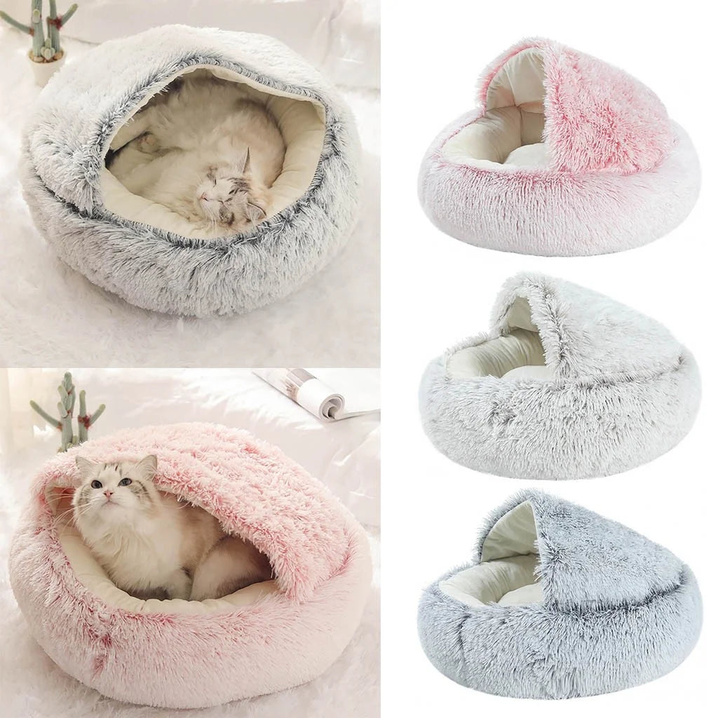 Cat Beds for Indoor/Outdoor Cats Clearance,Dog round Winter Warm Sleeping Bag Plush Soft Pet Bed Calming Bed